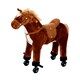 image 9 of HOMCOM Kids Walking Ride on Horse Toy Plush Walk Pony with Wheels Sound