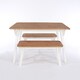 image 4 of Premium Corona 140cm Rectangular Dining Set with Table and 2 Benches - Grey or White Waxed Pine | White | White | One Size | 1