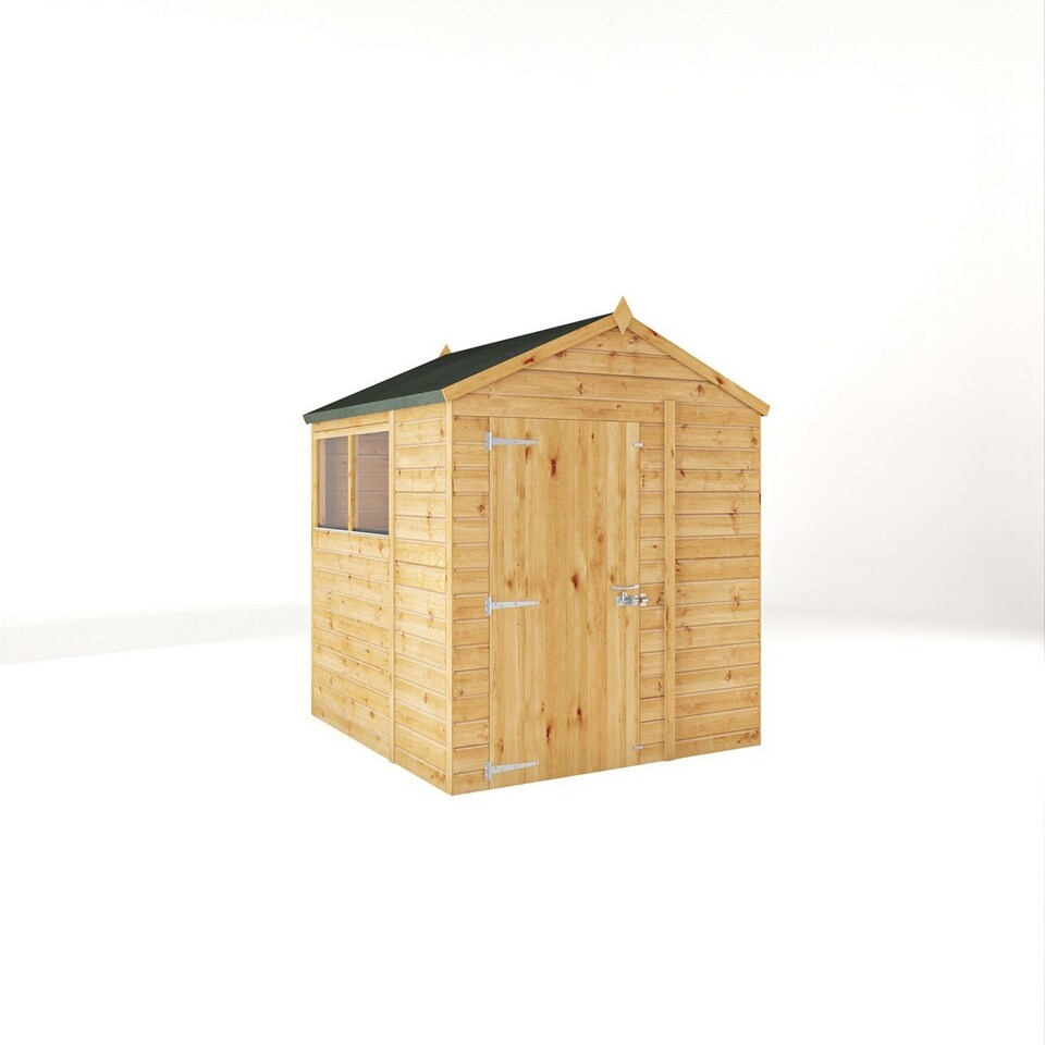 image 1 of 6 x 6 Feet Woodsman Shiplap Apex - Glass/Wood - L191.4 x W189.7 x H223.8 cm | Brown | 1