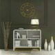 image 3 of White Sideboard 100cm Fluted Doors Gold Frame Modern Storage Cabinet