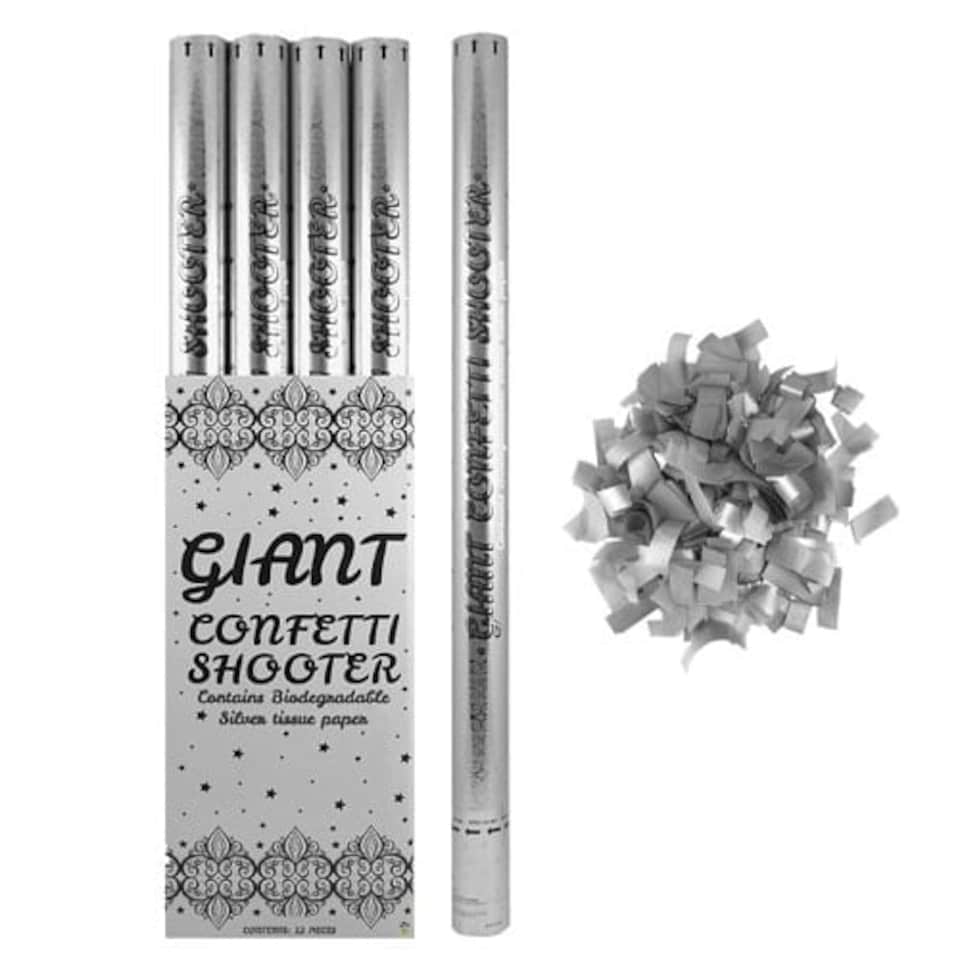 Silver Paper Biodegradable Extra Large Confetti Cannon 80cm