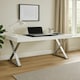 image 9 of Centurion Supports ADONIS Gloss White and Chrome Ergonomic Home Office Luxury Computer Desk White | Silver