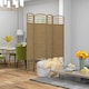 image 2 of HOMCOM 4 Panel Folding Room Divider, Freestanding Privacy Screen, Natural
