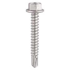 Timco - Metal Construction Light Section Screws - Hex - Self-Drilling - Bi-Metal - Exterior - Silver Organic (Size 5.5 x 25 - 100 Pieces)