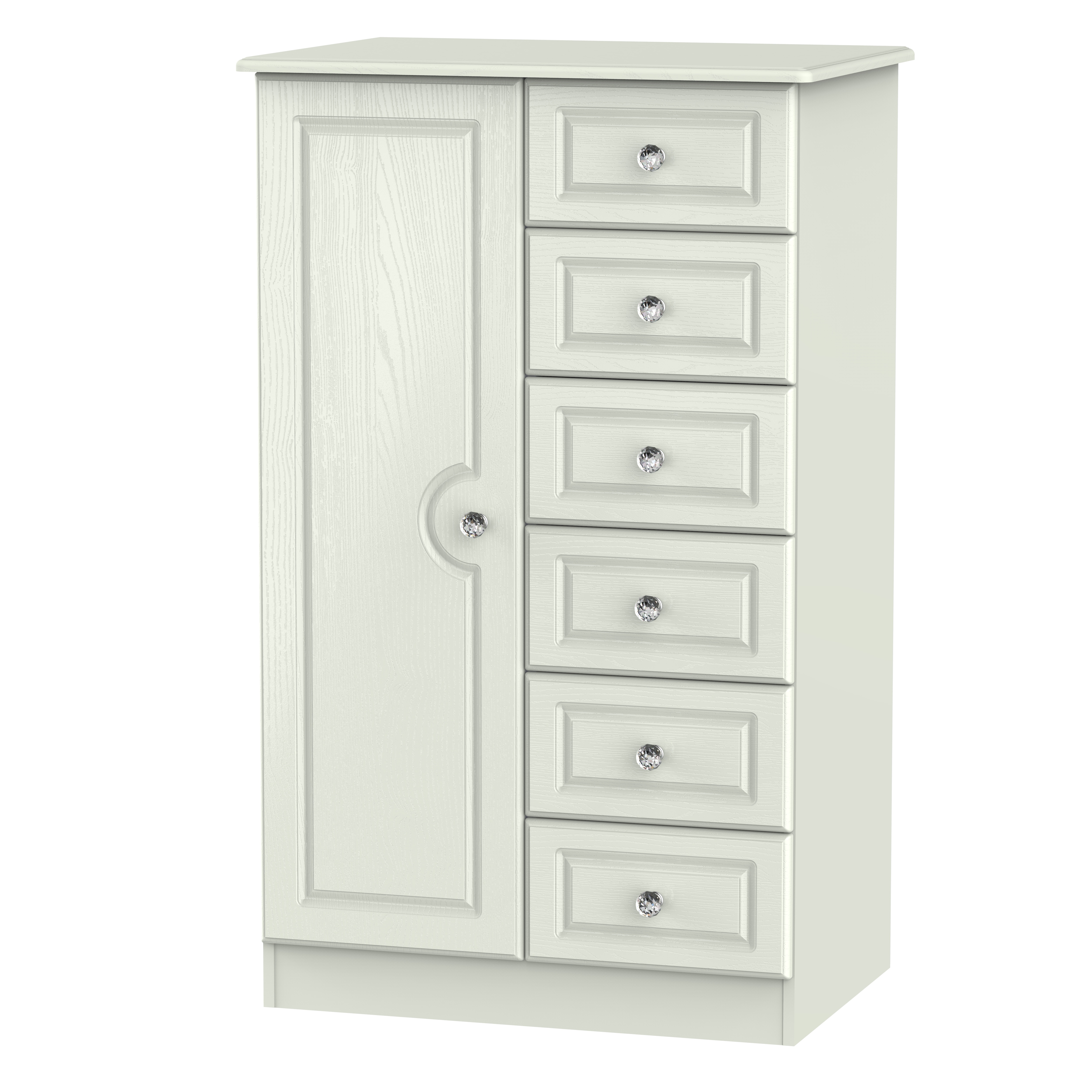 Quartz 1 Door 5 Drawer Childrens Wardrobe in Kashmir Matt