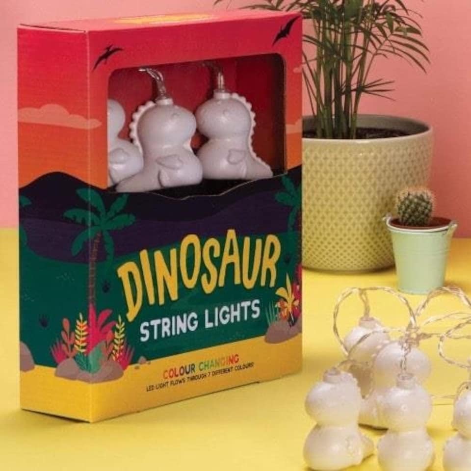 image 1 of Dinosaur String Lights Multicolour LED Lights Battery Operated 2m Multi