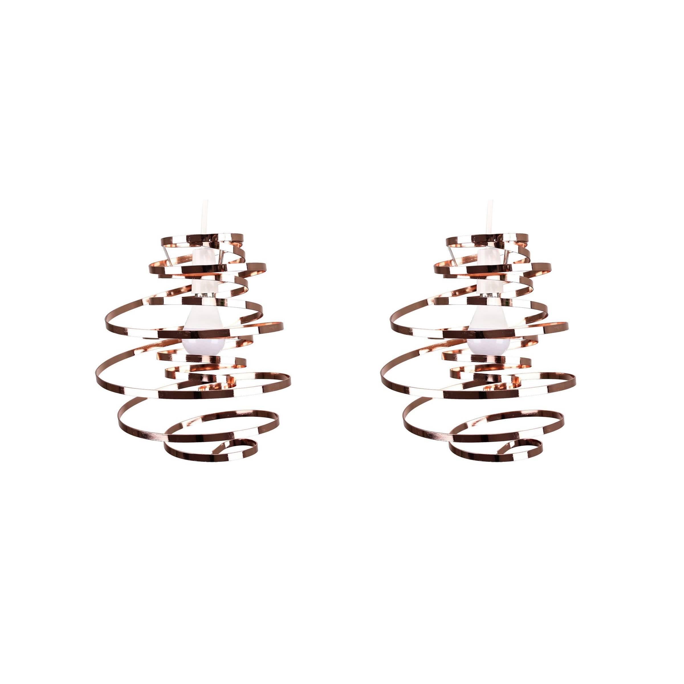 ValueLights Bensson Pair of Copper Ceiling Pendant Shade Copper