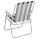 image 2 of Garden Patio Metal Folding Spring Deck Chairs Camping Beach Picnic Outdoor Seats | Black | 2 x Black & White Stripe