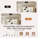 image 6 of Emitto Pendant Light 3 Lights Height Adjustable Vintage Ceiling Light Black
