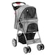 image 2 of KCT Hooded Foldable Pet Dog Cat Stroller with Waterproof Rain Cover - Grey - 4 Wheel Travel Carriage with Safety Leash, Canopy, Cup Holder, Storage Tray | Grey | 1