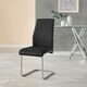 image 3 of Furniturebox 2x Lorenzo Black Faux Leather Chrome Dining Chairs