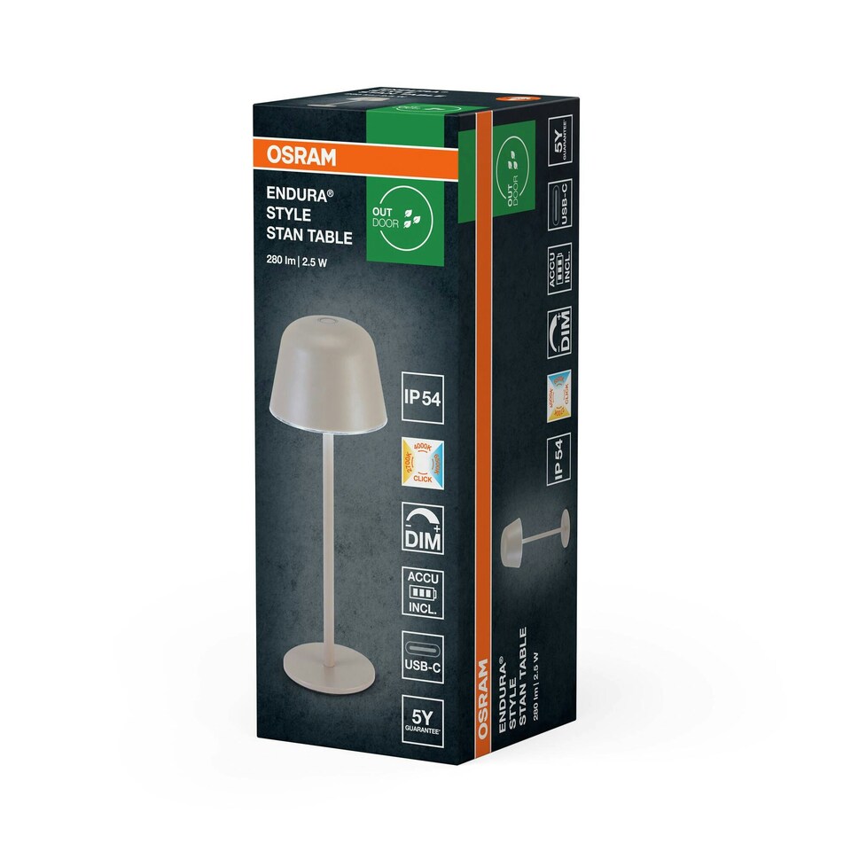 image 1 of OSRAM ENDURA Style Table Outdoor Light 2.5W 200lm Beige White