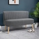 image 2 of HOMCOM Linen-Feel Double Sofa w/ Wood Frame Padding Back, Grey