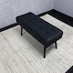 image 4 of Wooden Brown Dining Table with 2 Black Velvet Padded Benches, Stylish Dining Room Furniture
