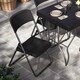 image 4 of 5Ft Rattan Effect Garden Folding Table and Chairs Garden Set - Black | Black | 5