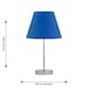 image 6 of Set of 2 Chrome Touch Operated Table Lamps with Royal Blue Shades Chrome | Blue