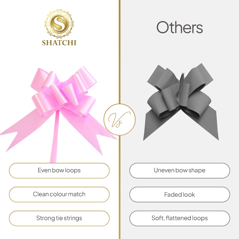 image 1 of 40pcs Light Pink 50mm/5cm Large Ribbon Pull Bows for Gift Wrapping, Hampers, Florist Bouquets and Party Décor Pullbow