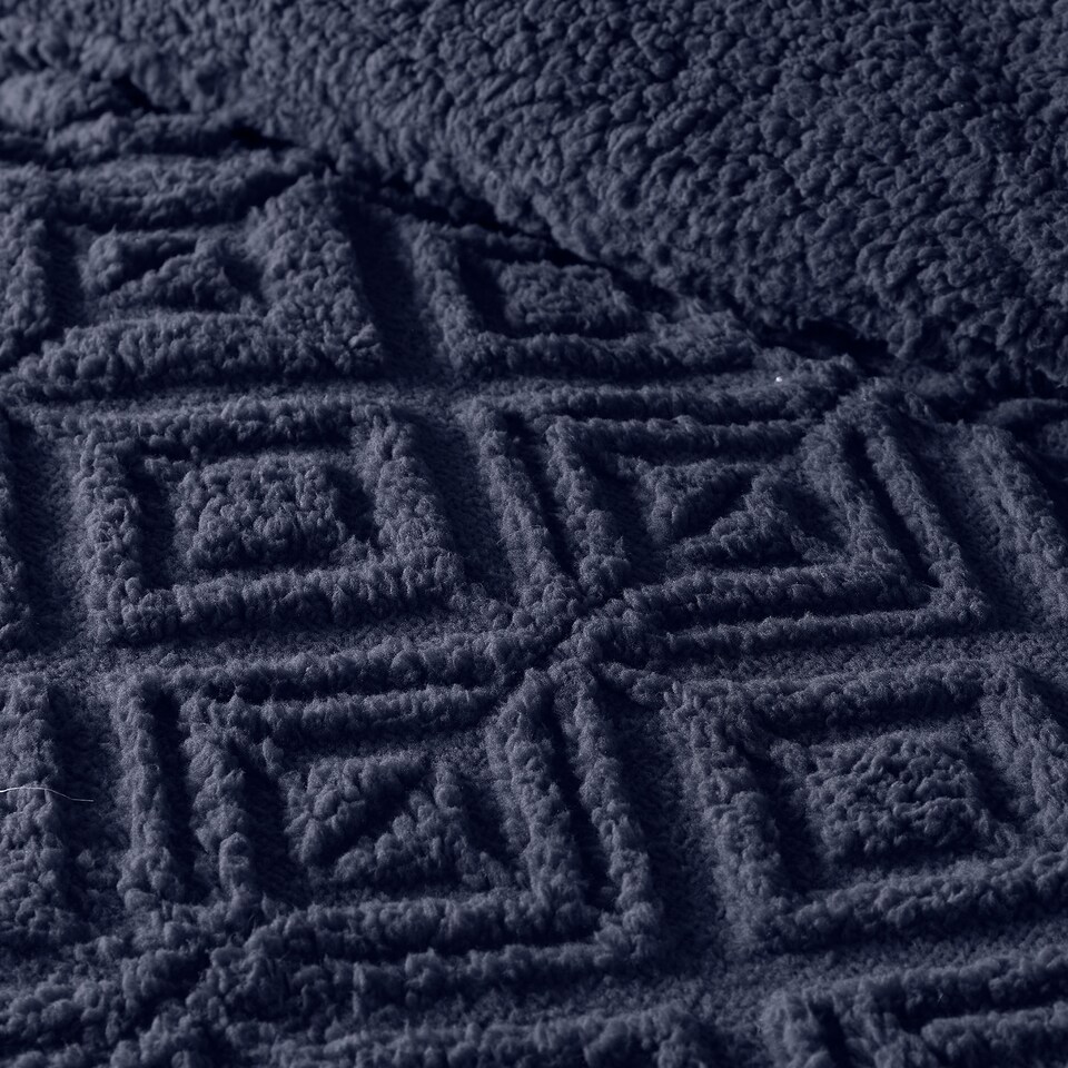 image 1 of Fusion Geo Fleece Duvet Cover Set Navy