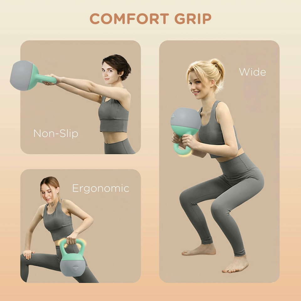 image 1 of SPORTNOW Kettlebell with Soft Body and Non-Slip Handle