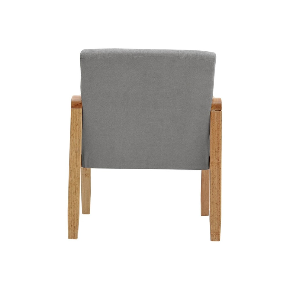 image 1 of Living and Home Wood Frame Upholstered Armchair - Grey - 70cm