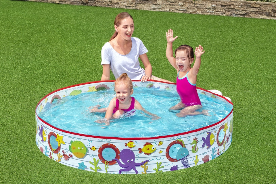 image 1 of Bestway Kids Paddling Pool Rigid Multicolour Octopus Swimming Pool for Garden Play Fun