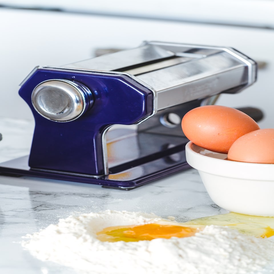 image 1 of KitchenCraft Pasta Machine Blue Stainless Steel