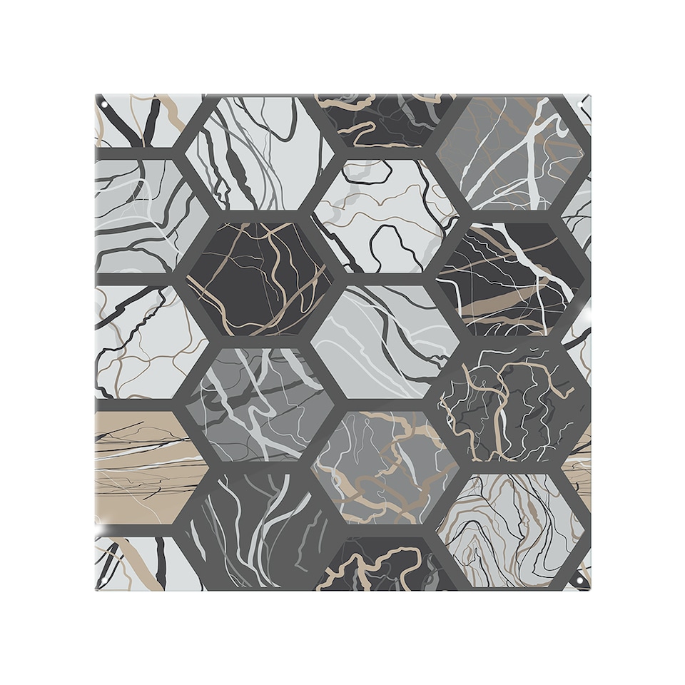 image 1 of Hexagon Marble Splash Back | White