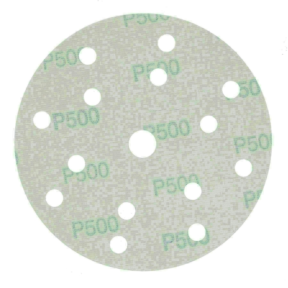 image 1 of 150mm Sanding Discs Aluminium Oxide Abrasive 500 Grit 15 Hole Hook + Loop 200pc