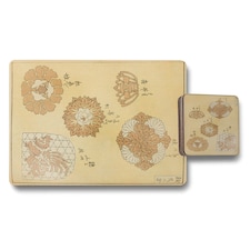 Set Of 12 Placemats And Coasters With Wood Bottom High End Print Technology
