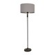 image 1 of ValueLights Maggie Black Candlestick Floor Lamp Grey Chrome Shade | Grey