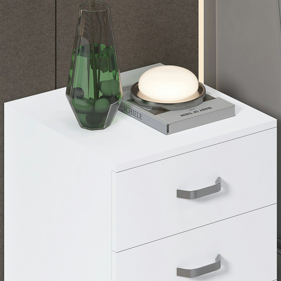 image 1 of FWStyle Tunis 3 Drawer Bedside Chest Matt White