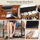 image 3 of COSTWAY Coat Rack Hall Tree with Shoe Storage Bench Brown | One Size