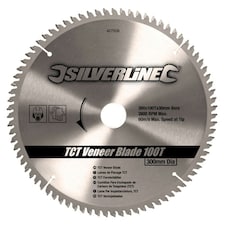 Silverline - TCT Veneer Blade 100T - 300 x 30 - 25, 20, 16mm Rings