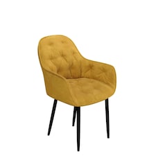 Set Of 4 Anika Modern Velvet Dining Chair Padded Seat Metal Legs (Mustard)