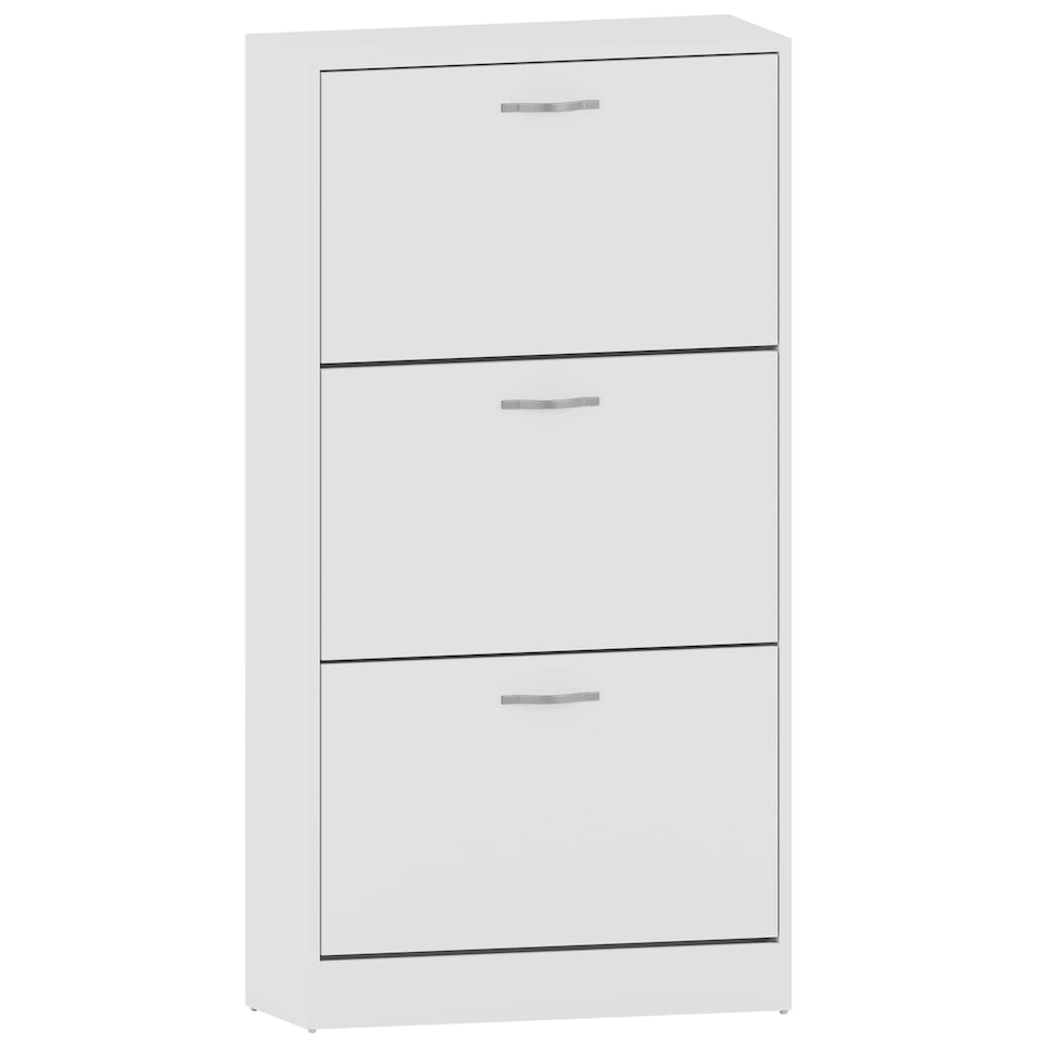 image 1 of Vida Designs 3 Drawer Shoe Cabinet Shoe Rack Storage Cupboard, White