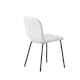 image 4 of Set of 2 Teddy Faux Fur Stitched Design Dining Chairs Beige White Bella by MCC