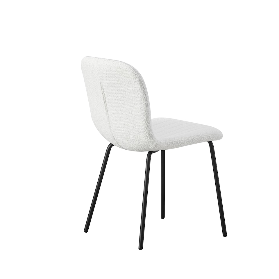 image 1 of Set of 2 Teddy Faux Fur Stitched Design Dining Chairs Beige White Bella by MCC