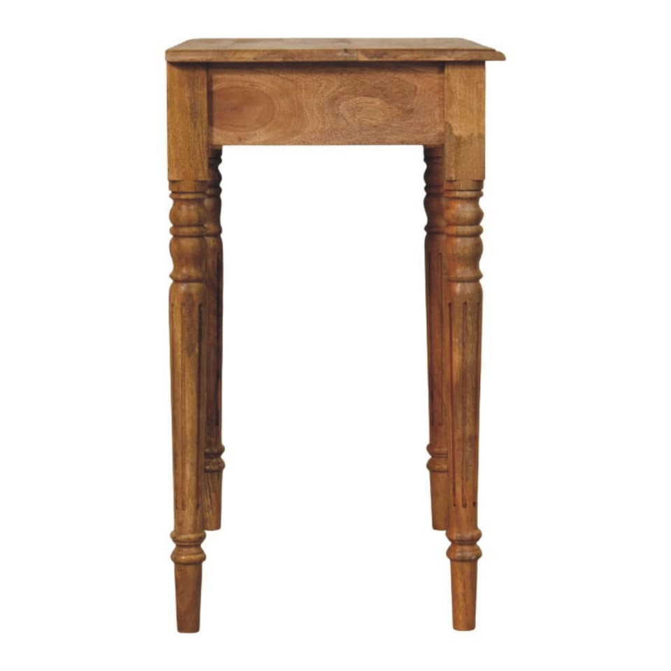 image 1 of Artisan Furniture Solid Wood Oakish Turned Leg Writing Desk