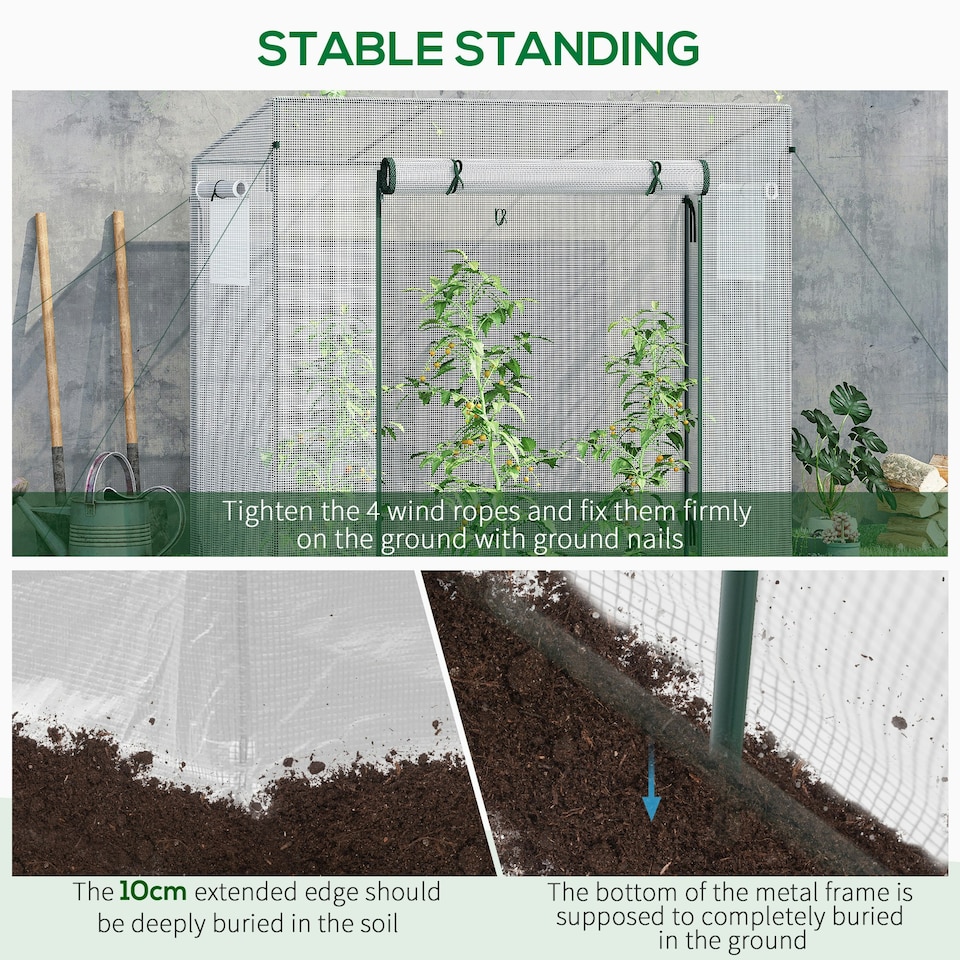 image 1 of Outsunny 200x76x168cm Walk-in Garden Greenhouse Plant Warm House