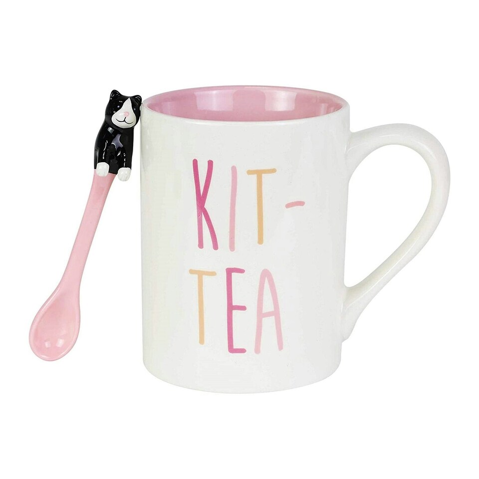 image 1 of Our Name Is Mud Ceramic Mug Kit-Tea Cat 454ml | White | 1