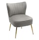 image 1 of Living and Home Modern Armless Wingback Chair with Gold Legs - Grey