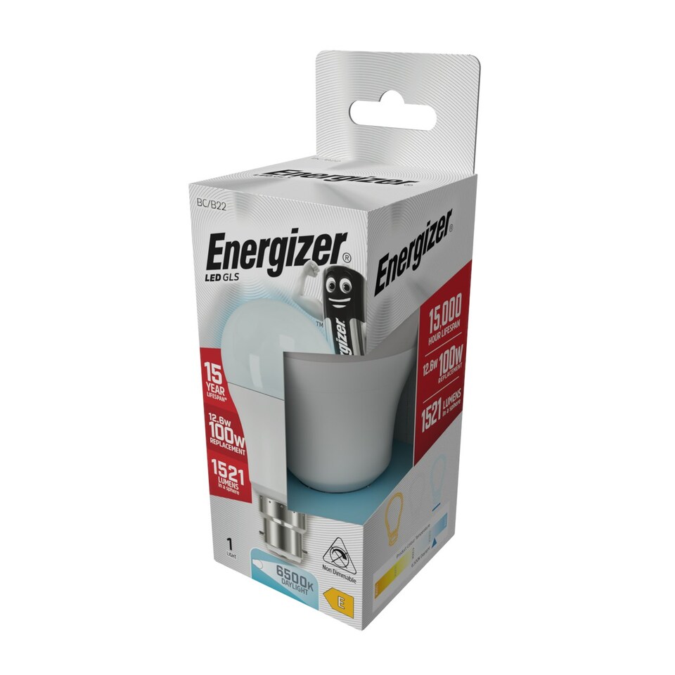 image 1 of Energizer LED GLS B22 1521lm 12.6W 6500K (Daylight) - Pack of 3