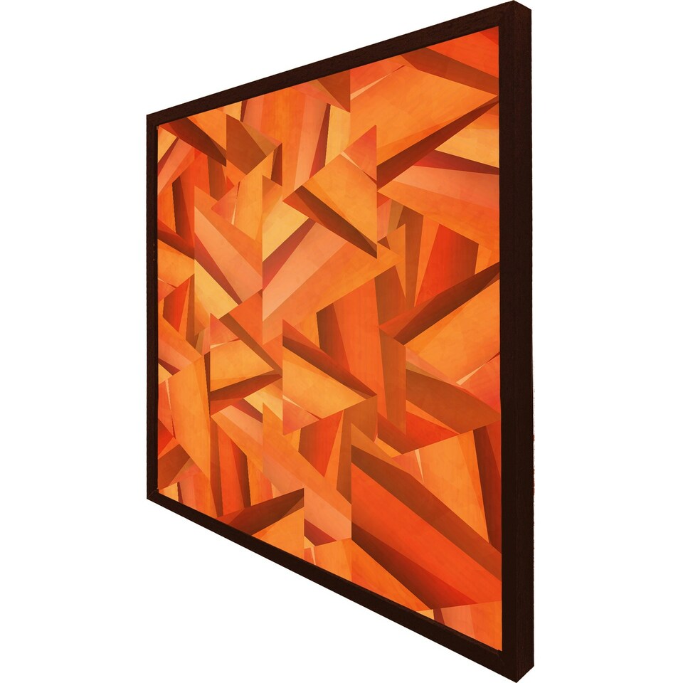 image 1 of Autumn coloured geometric triangle patterns (Picutre Frame) Brown | Oak | M