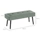 image 3 of HOMCOM End of Bed Bench w/ Thick Padding and Steel Legs for Entryway, Green