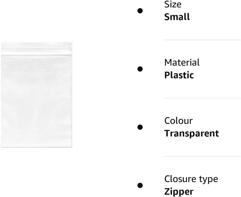 image 1 of Pack of 200 Clear Self-Sealing Bags 6 x 8cm