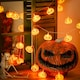 image 2 of Living and Home Halloween Pumpkin LED String Lights Battery Operated