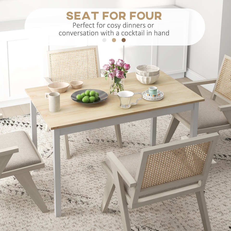 image 1 of HOMCOM Dining Table Farmhouse Kitchen Table w/ Wood Frame for Dining Room