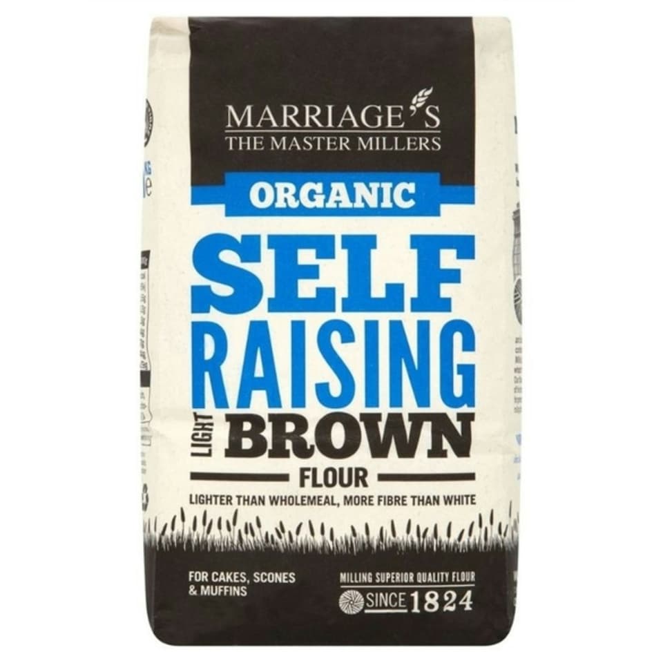 Organic Light Brown Self Raising Flour 1kg (Marriages)