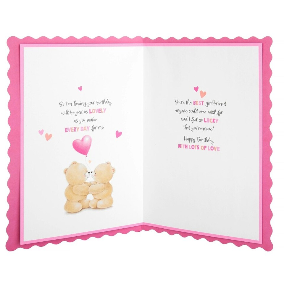 image 1 of Cute Forever Friends with Hearts Design Girlfriend Birthday Card