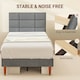 image 3 of HOMCOM 3ft Upholstered Single Bed Frame w/ Wooden Slat No Box Spring Needed